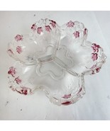 Mikasa Crystal Floral Rosella Divided Serving Dish Clear, Frosted &amp; Pink - $21.10