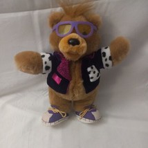 Vintage 80&#39;s 10&quot; Teddy Grahams Stuffed Plush Bear w/Sunglasses &amp; Jacket  Nabisco - £14.24 GBP