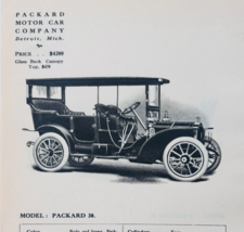 1908 Packard Motors Model 30 Vehicle Catalog Advertisement Automobilia F... - $568.44 MXN