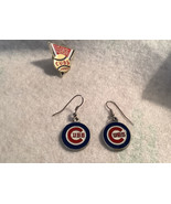 Chicago Cubs dangle Earrings 1945 World Series pin - $11.29