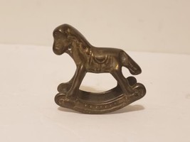Vintage Brass Rocking Horse Figurine Paperweight Pony 2&quot; - £10.38 GBP