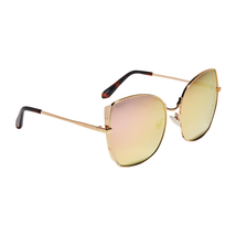 DIFF Lonna Gold Cherry Red Mirror Sunglasses - £53.09 GBP