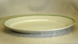 F. Winkle Ironstone Oval Platter Ribbon Green Abstract Trim England - £98.68 GBP