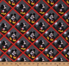 Cotton Mickey Mouse Mickey Tile Disney Cartoon Fabric Print by the Yard D469.37 - £7.82 GBP