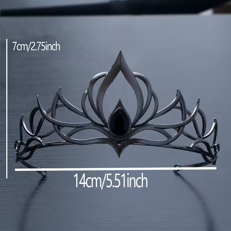 Gothic Black Flame Crown Tiara – Dark Elven Headpiece for Cosplay, LARP Item image 4