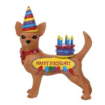 Pacific Trading Birthday Chi Chi Chihuahua Figurine 4.7 Inch Multicolor - $25.98