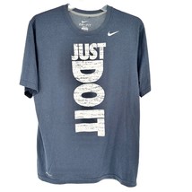Nike T-Shirt M Dri-Fit Just Do It Dark Blue White Lettering SS Tagless - $8.91