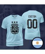  Argentina Custom Name Champions 3 Stars FIFA World Cup 2022 Light Blue ... - £24.03 GBP+