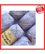 6 Skeins of Cotton Blend Yarn - 852 Yards Ideal for Baby Projects in Lav... - $819.50 MXN