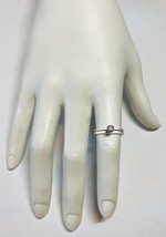 Vintage 1960&#39;s NOS 18 Karat White Gold and Genuine 0.10ct Diamond Solita... - $444.13