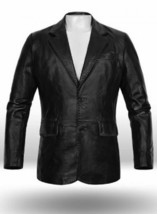 Chaqueta de cuero Blazer Hombre Negro Hombres Abrigo Biker Vintage Lambskin... - £75.90 GBP