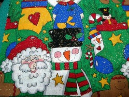 Fabric General Christmas Red Rooster; &quot;Santa is Coming&quot; 4 Sparkly Pieces $3.75 - £2.98 GBP