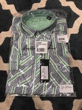 Camisa De Hombre De Manga Larga Pequeña Arnold Zimbuy Gris/Verde/Blanco - £21.74 GBP