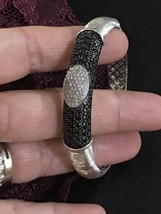 AU Swarovski Crystals Designs Sterling Silver Hinged Bracelet - £99.91 GBP