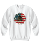 Independence Day Sweatshirt America Sunflower White-SS  - $27.95