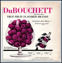 1950s DuBouchett True Fruit Flavored Brandy PRINT AD Blackberry Flavored... - $3.95