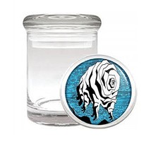 Abstract Alien Em1 Medical Glass Stash Jar 3&#39;&#39; X 2&#39;&#39; Herb And Spice Storage Air  - £6.31 GBP