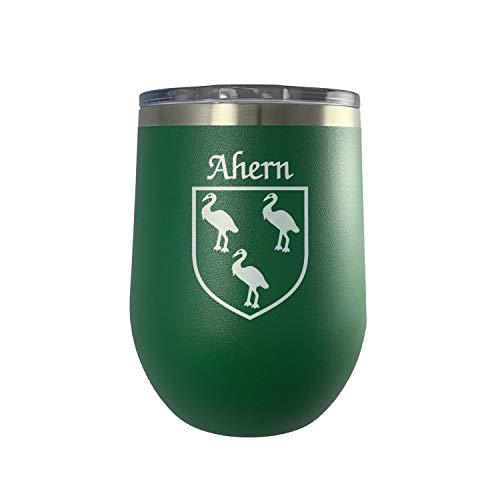 Ahern Irish Coat of Arms Stemless Wine Travel Tumbler
