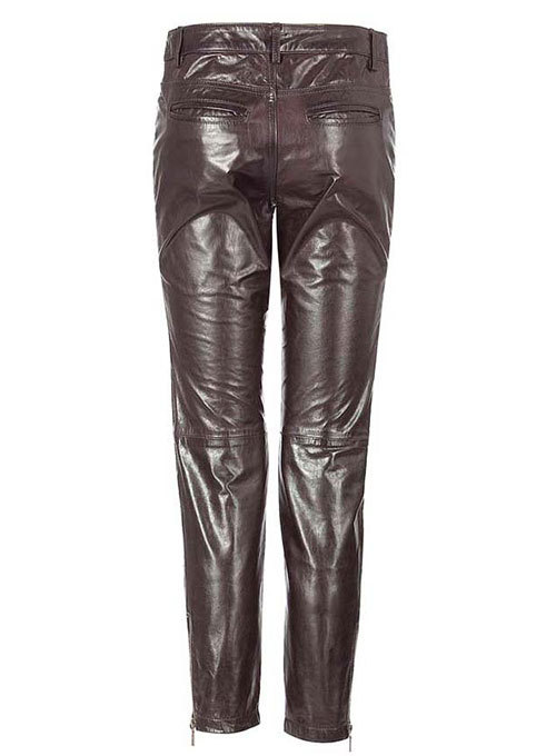 Leather Biker Jeans Pants Brown Colour Mono ectric, Men Wasit Belted Pants