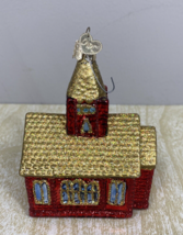 Blown Glass Merck Family&#39;s Old World Christmas Church Ornament New - $23.38