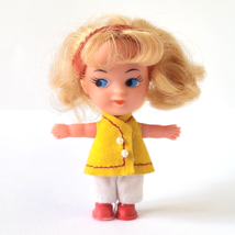 Vintage Liddle Kiddle Clone Doll &amp; Blue Case 3&quot; Mini Hong Kong Felt Outf... - $15.26 CAD