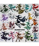 Watercolor Halloween Witch Clipart - 20 PNG Illustrations (Digital Downl... - $2.46 CAD