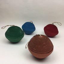 Holiday Living 4 ct Corrugated Globe Christmas Tree Ornaments #0785795 Open Box - £15.56 GBP