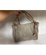Michael Kors ISLA Burlap TOTE Rope Handles Nautical Handbag NATURAL Shou... - $697.36 MXN