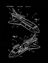 Rocket Propelled Space Shuttle Patent Print - Black Matte - $7.95+