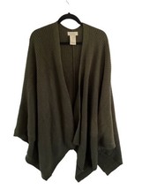 Charlie Paige Womens Sweater Green Knit Poncho Cape One Size - £9.79 GBP