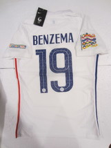 Karim Benzema France Nations League Match Slim White Away Soccer Jersey 2020-21 - £79.83 GBP