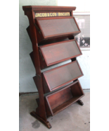 Antique English Jacob &amp; Co’s Biscuits Four Shelf Shop Display Cabinet Br... - $64,297.81 MXN