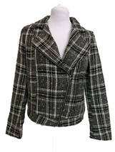 Ellison Moto Tweed Jacket Women&#39;s Size M Zipper Front Pockets Long Sleeves - £23.30 GBP