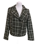 Ellison Moto Tweed Jacket Women&#39;s Size M Zipper Front Pockets Long Sleeves - £23.35 GBP