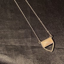 Y2K American Eagle Yellow Citrine Crystal Triangle Necklace - $15.00