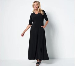 Attitudes by Renee Como Jersey Maxi Dress (Black, Tall 2XS) A516681 - $15.60