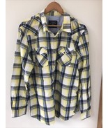 American Eagle Outfitters Vtg Fit Yellow Buffalo Plaid Button Shirt XXL ... - £19.74 GBP
