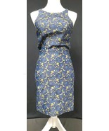 Cynthia Rowley Blue Green Geometric A Line Cut Out Stretch Dress Size 4 - $1,657.64 MXN