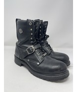 Harley Davidson Men&#39;s High Ankle Riding Boots Black Leather 11 - $103.88 CAD