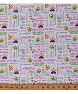 Cotton Vegetables Garden Puns Food Words Fabric Print by the Yard D771.63 - $242.08 MXN