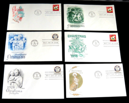 Christmas 1978 First Day of Issue Cachets Envelopes Lot of 6 15¢ Holly M... - $8.37