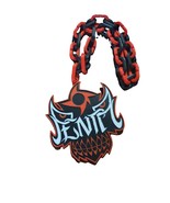 Penta Lucha Mask WWE Wrestling Logo Necklace Chain 15&quot; Raised Letters Te... - $39.70 CAD