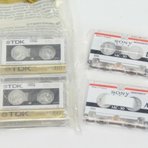 2 TDK MC-60 &amp; Sony MC-30 Microcassette Blank Cassette Tape 60 &amp; 30 Minutes 4pc - £16.44 GBP