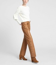 Leather Pants Leggings Size Waist High Beige Women Wet S L Womens 14 6 L... - £76.00 GBP