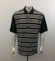 Timberland Men&#39;s Medium Gray White Striped Short Sleeve Polo Shirt - $10.78