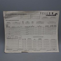 Vintage Conrail Yellow Railroad Time Return &amp; Delay Report Sheet - $29.69