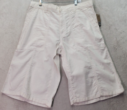 DKNY Jeans Shorts Womens Size 33 White Linen Light Wash Slash Pockets Flat Front - £25.38 GBP