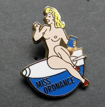 MISS ORDNANCE CLASSIC NOSE ART USAF USA LAPEL PIN BADGE 1.1 INCHES - £4.50 GBP