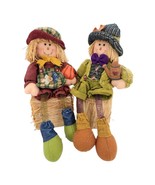 Thanksgiving Prima Creations Scarecrow Couple Haystacks 12 In Autumn Fal... - £20.25 GBP