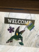 Garden Collection Spring Welcome Sign Metal-12inch-Hummingbird - £18.98 GBP